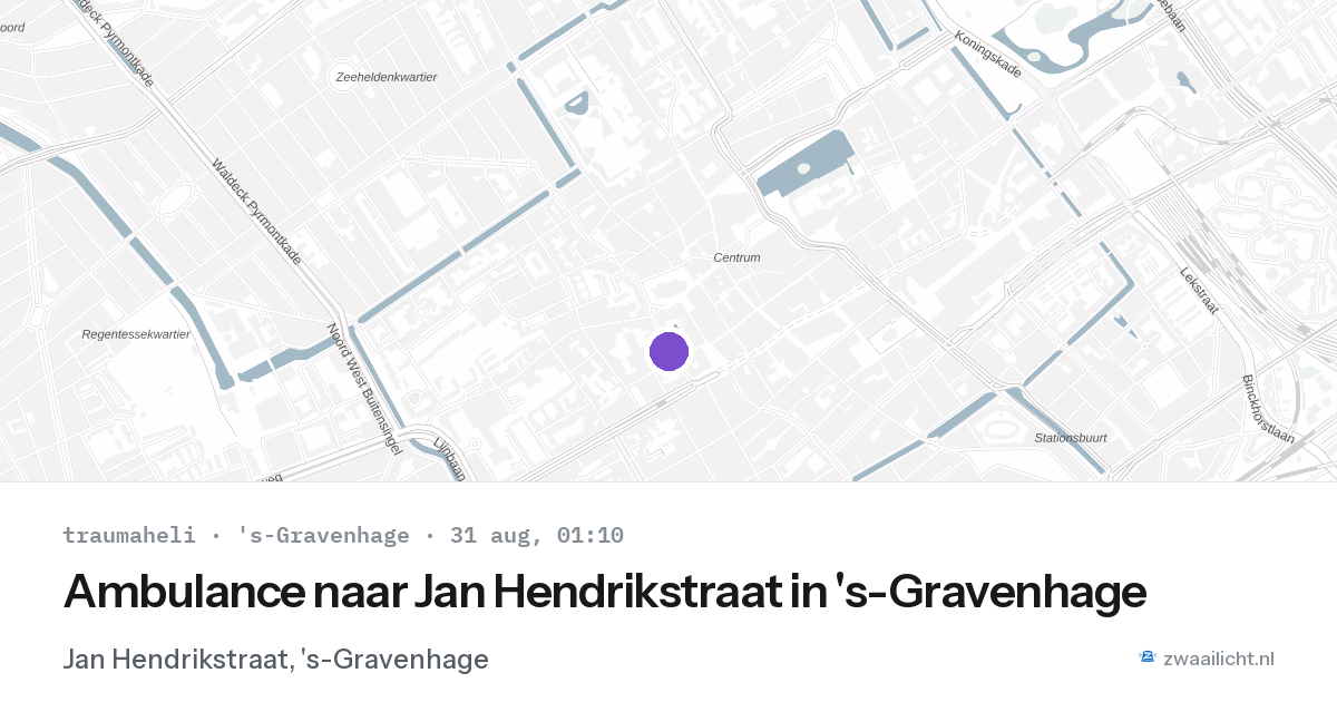 Ambulance naar Jan Hendrikstraat in 's-Gravenhage — 30 aug 2026