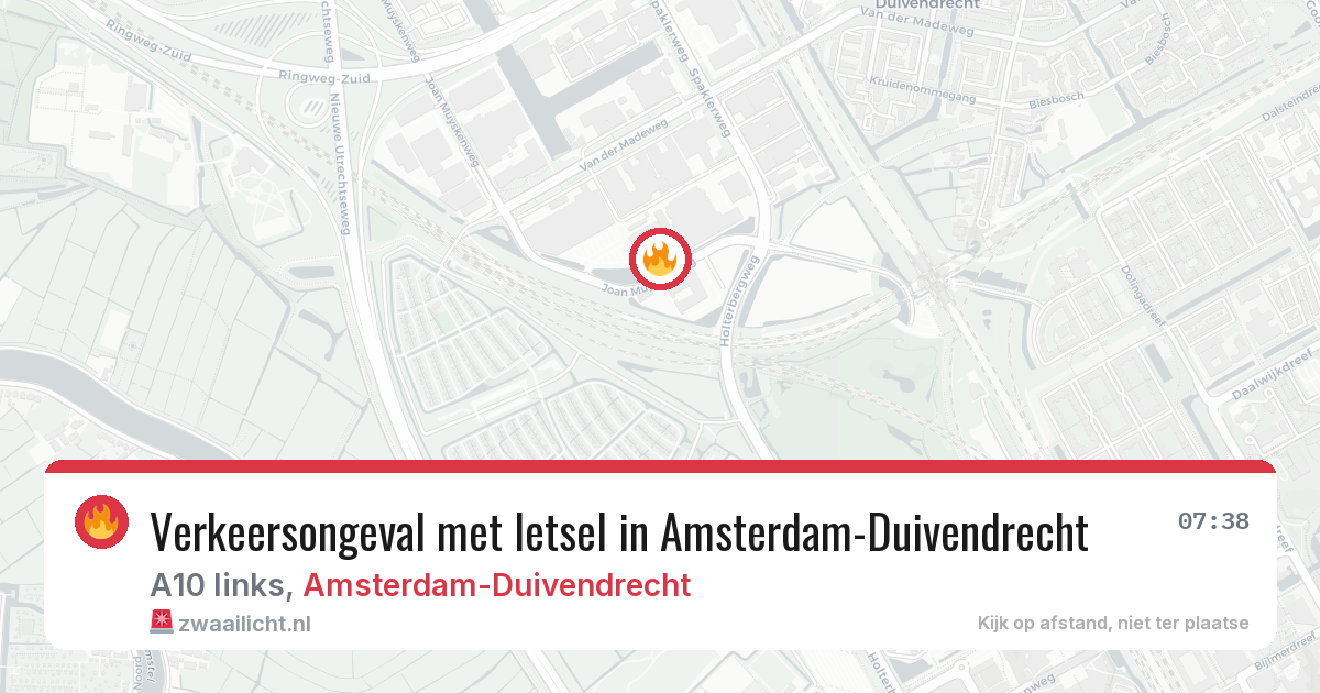 Verkeersongeval met letsel in Amsterdam-Duivendrecht — 20 mei 2026
