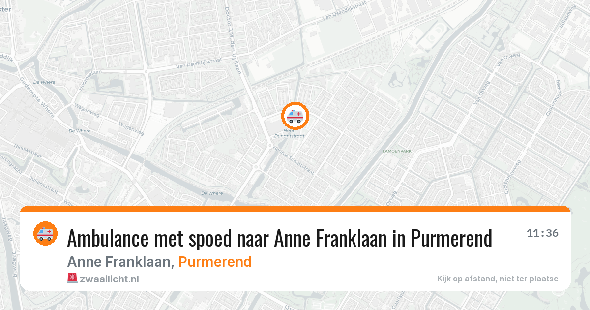 Ambulance met spoed naar Anne Franklaan in Purmerend — 25 jan 2026
