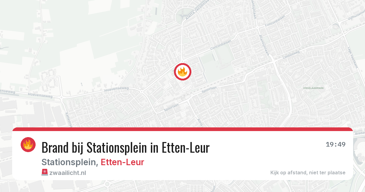 Brand bij Stationsplein in Etten-Leur — 22 apr 2026