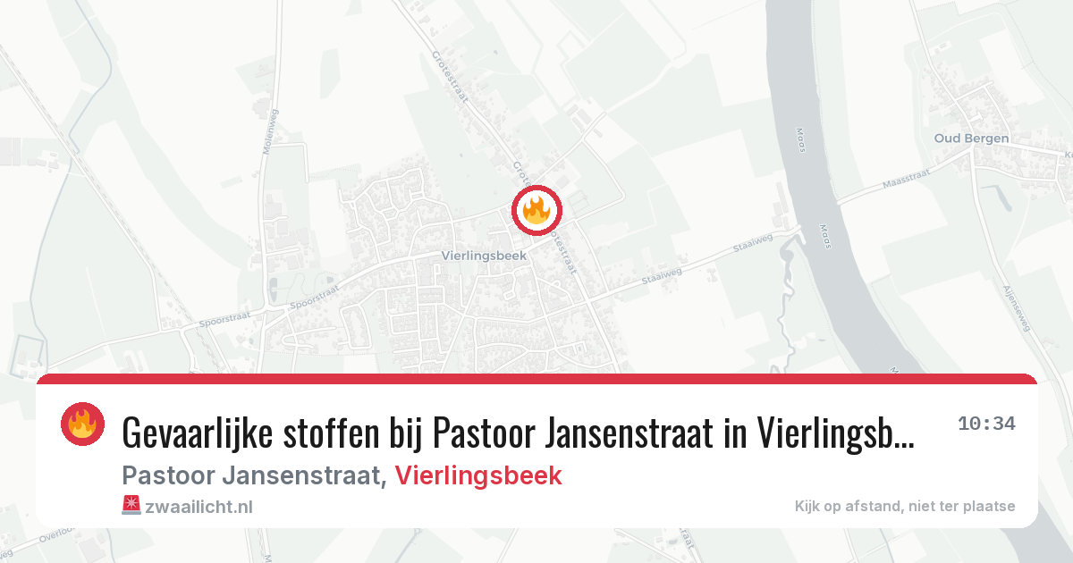 Gevaarlijke stoffen bij Pastoor Jansenstraat in Vierlingsbeek — 4 mei 2026