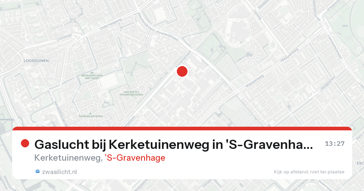 Gaslucht bij Kerketuinenweg in 'S-Gravenhage — 23 aug 2026