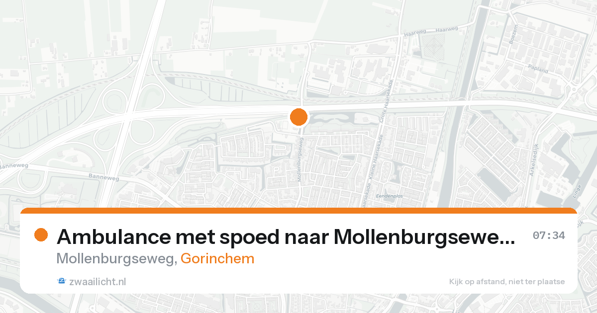 Ambulance met spoed naar Mollenburgseweg in Gorinchem — 17 aug 2026