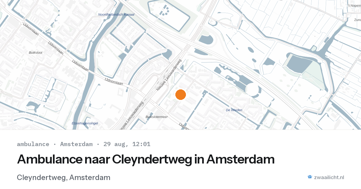 Ambulance naar Cleyndertweg in Amsterdam — 29 aug 2026