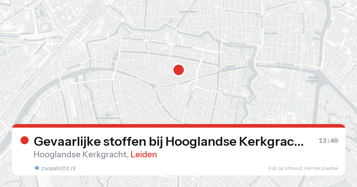 Gevaarlijke stoffen bij Hooglandse Kerkgracht in Leiden — 7 apr 2026