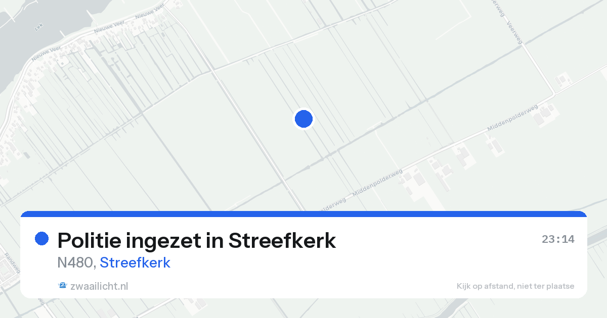 Politie ingezet in Streefkerk — 22 aug 2026 | 🚨 Zwaailicht.nl