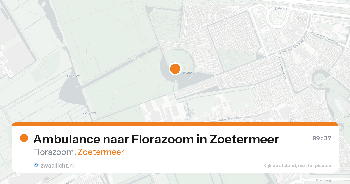 Ambulance naar Florazoom in Zoetermeer — 7 mei 2026