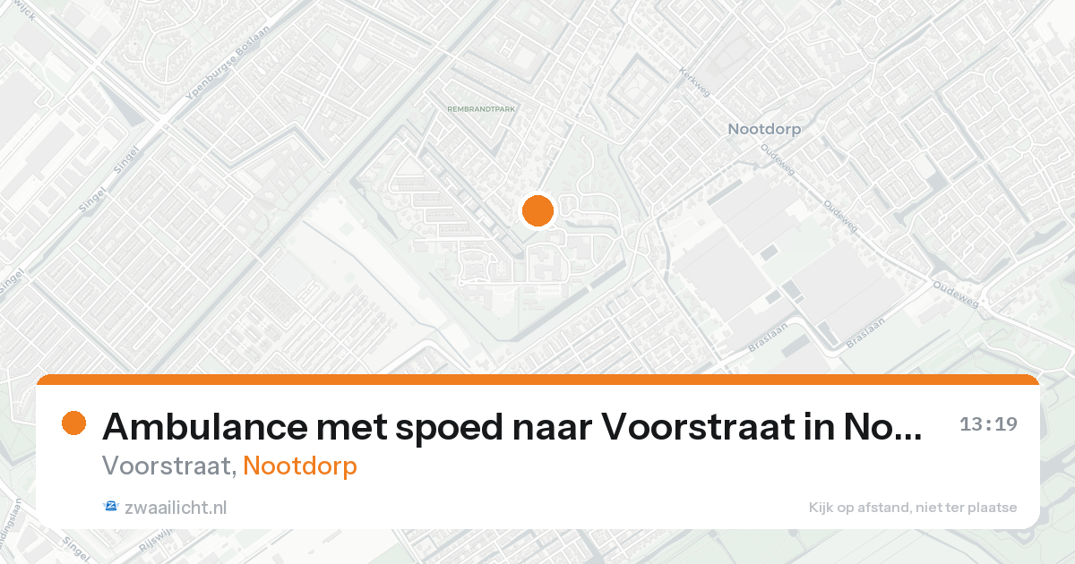 Ambulance met spoed naar Voorstraat in Nootdorp — 25 aug 2026