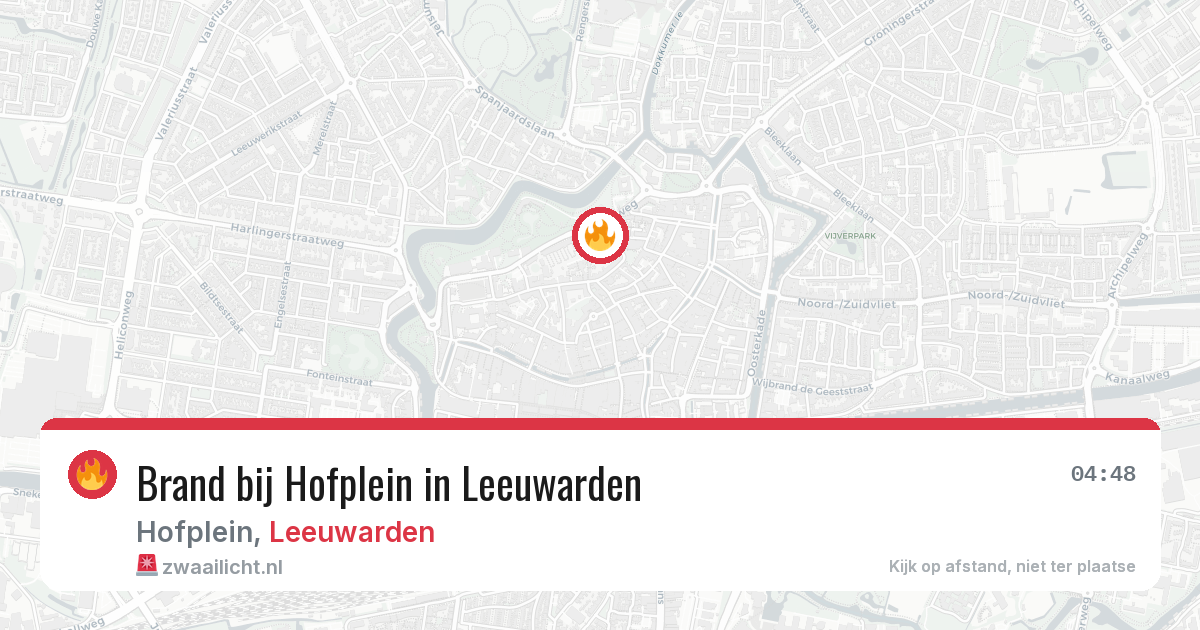 Brand bij Hofplein in Leeuwarden — 12 jul 2026