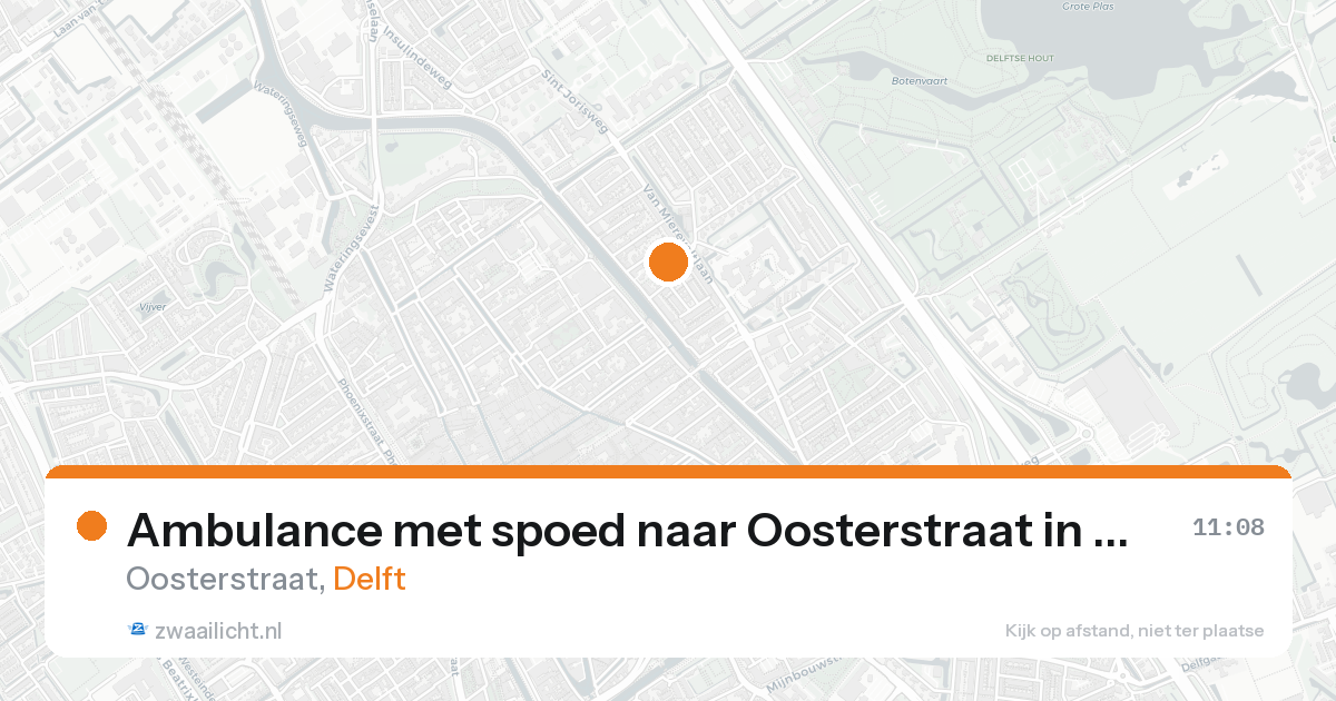 Ambulance met spoed naar Oosterstraat in Delft — 22 aug 2026