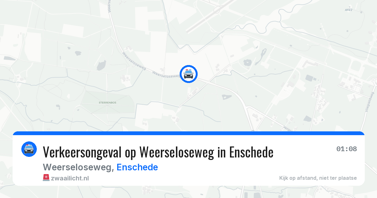 Verkeersongeval op Weerseloseweg in Enschede — 13 aug 2026