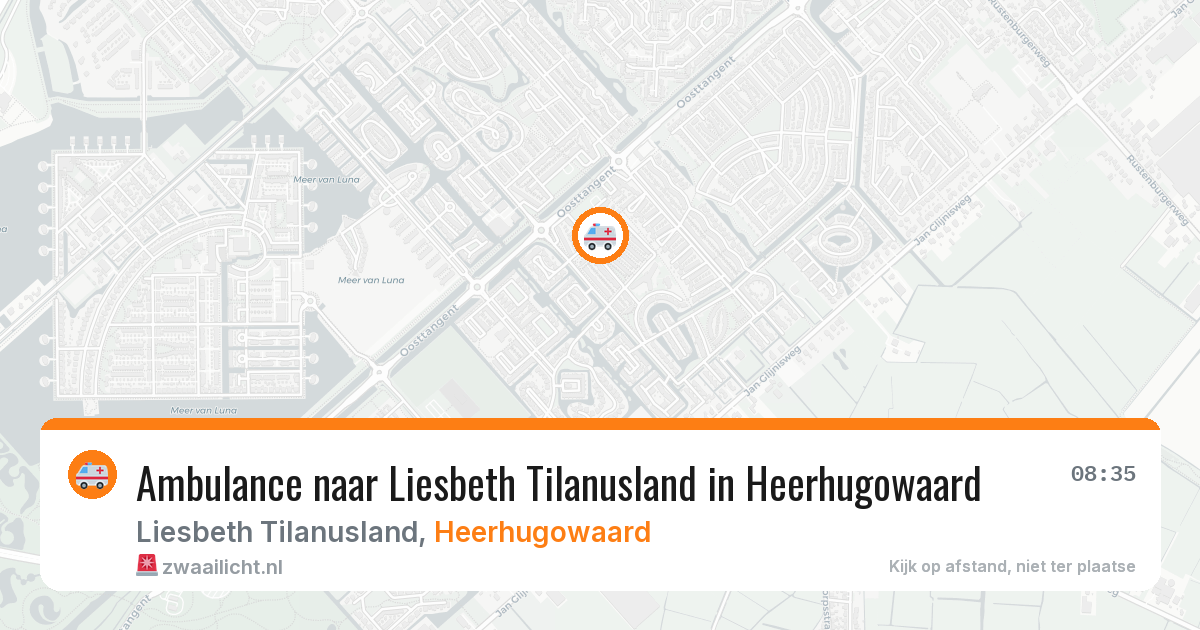 Ambulance naar Liesbeth Tilanusland in Heerhugowaard — 14 aug 2026