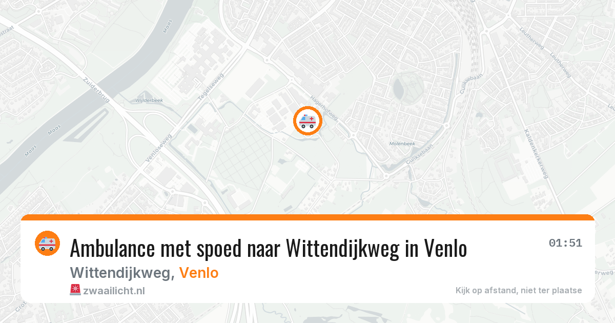 Ambulance met spoed naar Wittendijkweg in Venlo — 5 mrt 2026