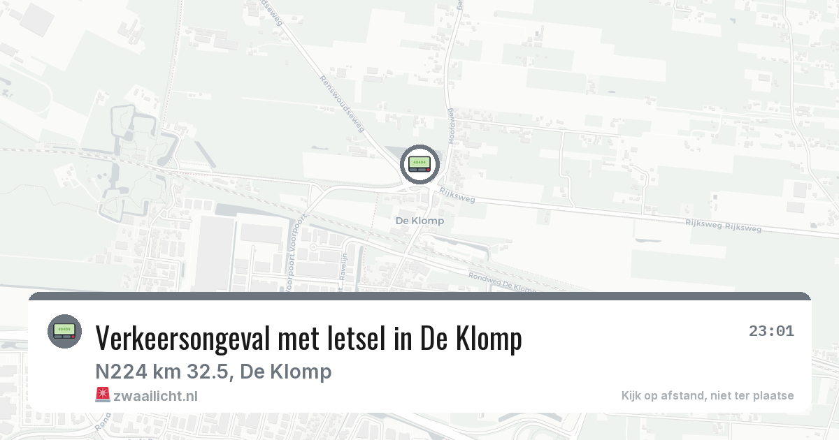 Verkeersongeval met letsel in De Klomp — 9 mrt 2026
