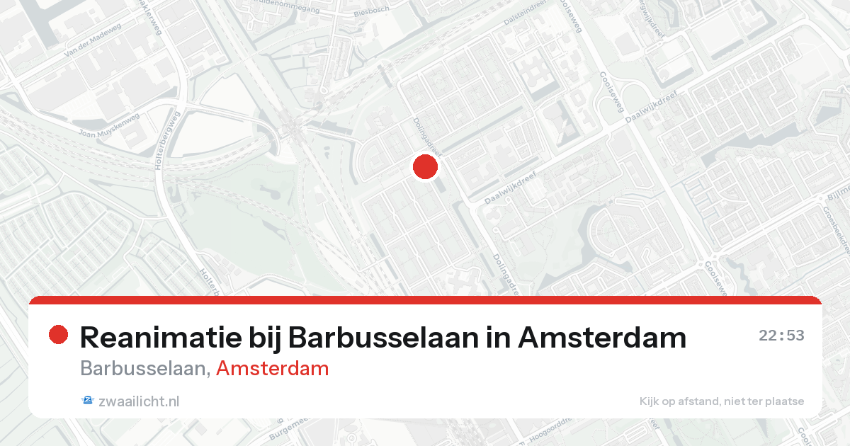 Reanimatie bij Barbusselaan in Amsterdam — 24 aug 2026