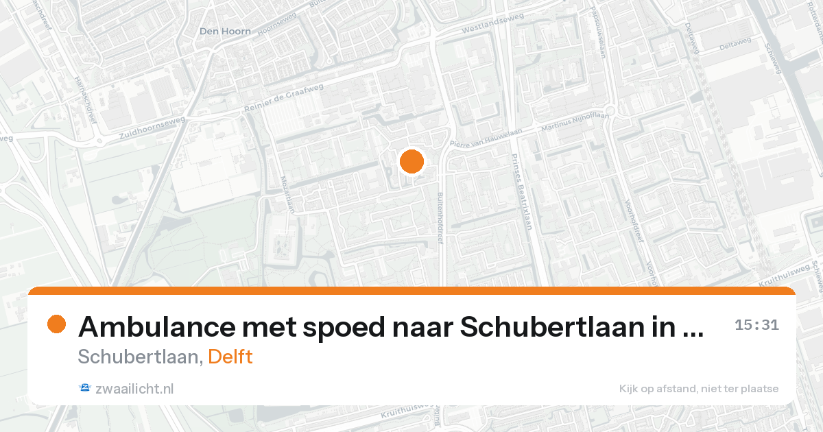 Ambulance met spoed naar Schubertlaan in Delft — 16 aug 2026