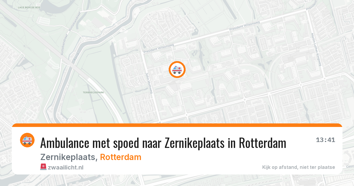 Ambulance met spoed naar Zernikeplaats in Rotterdam — 18 mei 2026
