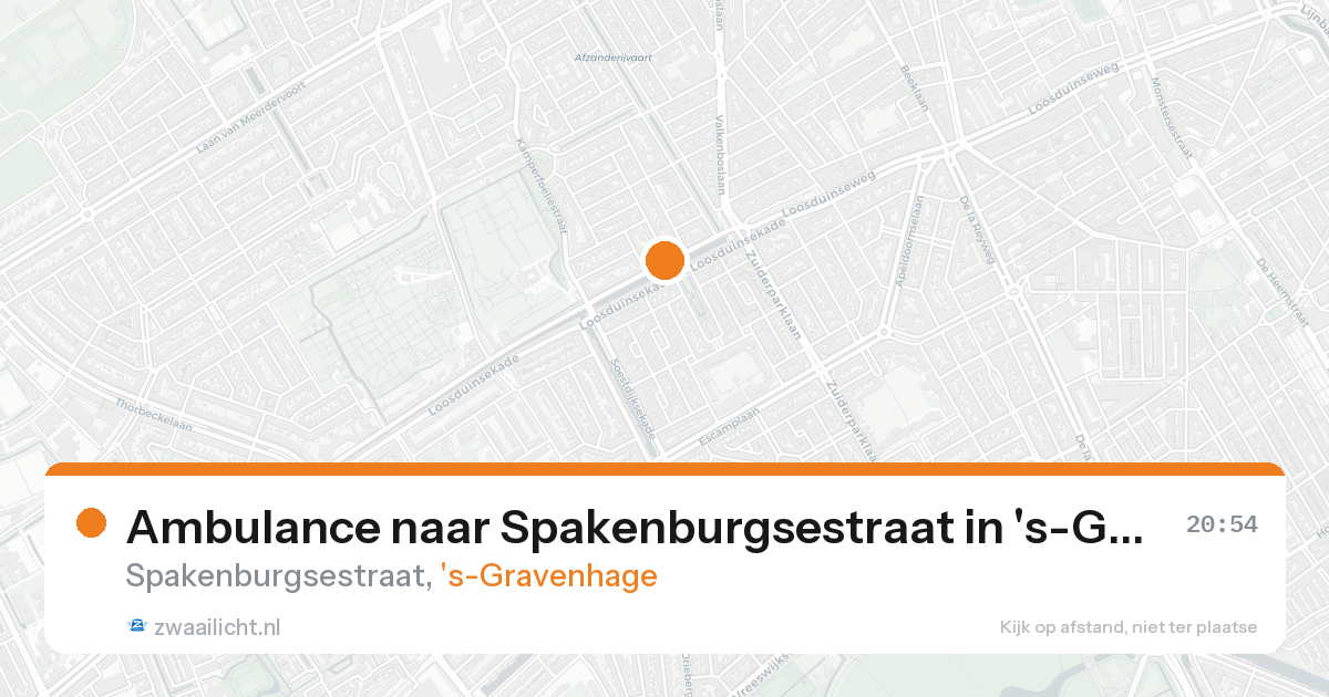 Ambulance naar Spakenburgsestraat in 's-Gravenhage — 20 aug 2026