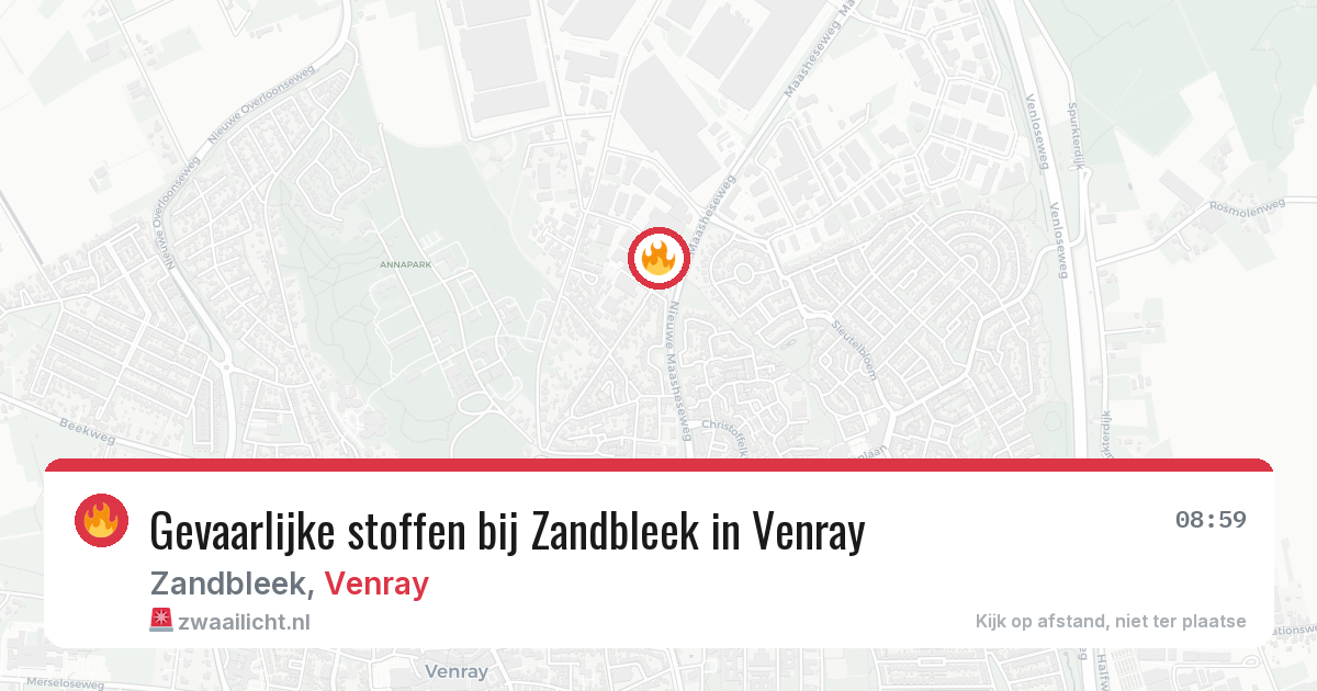 Gevaarlijke stoffen bij Zandbleek in Venray — 15 jul 2026