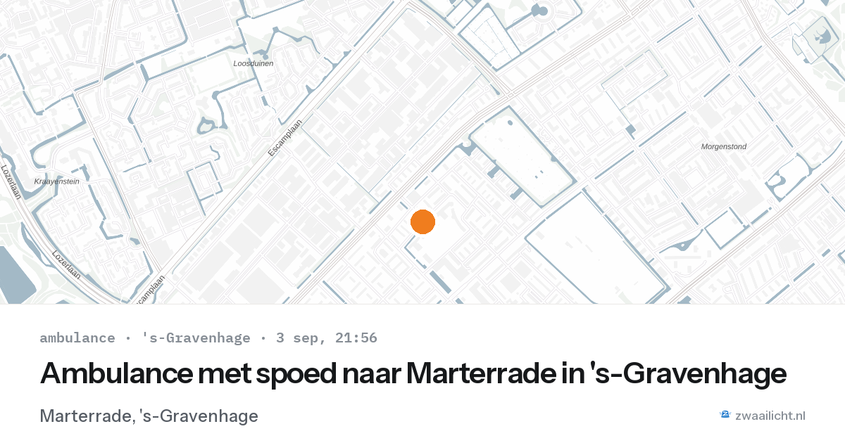Ambulance met spoed naar Marterrade in 's-Gravenhage — 3 sep 2026