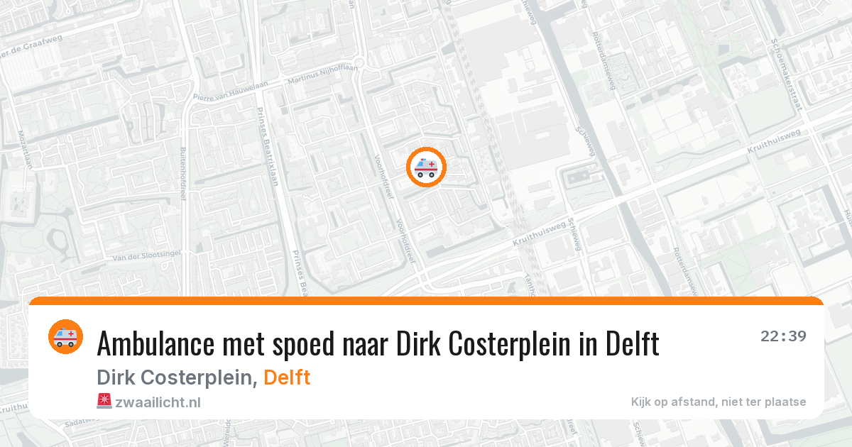 Ambulance met spoed naar Dirk Costerplein in Delft — 14 mei 2026