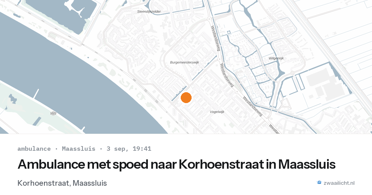 Ambulance met spoed naar Korhoenstraat in Maassluis — 3 sep 2026