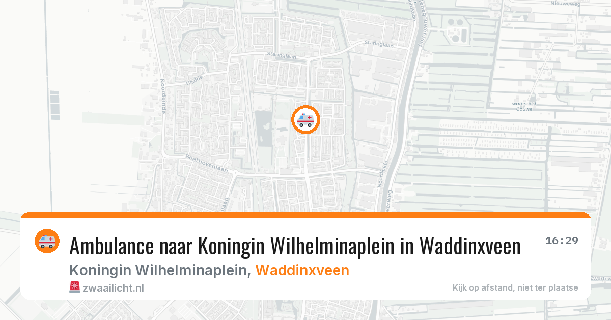 Ambulance naar Koningin Wilhelminaplein in Waddinxveen — 6 jul 2026