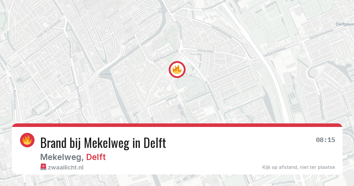 Brand bij Mekelweg in Delft — 22 jun 2026