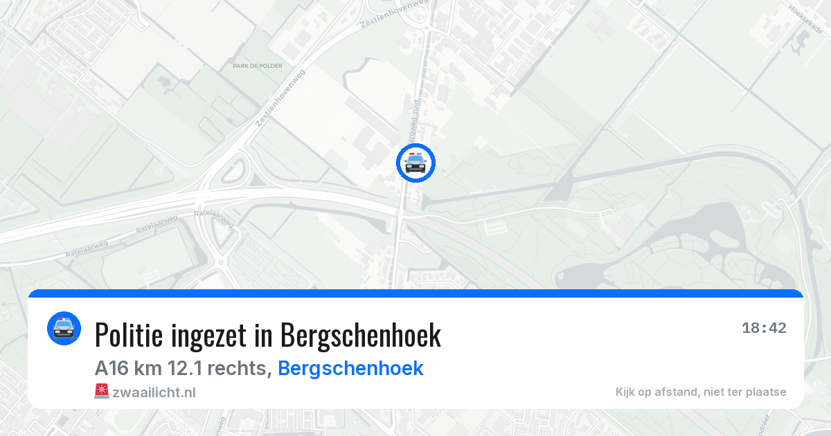 Politie ingezet in Bergschenhoek — 13 aug 2026 | 🚨 Zwaailicht.nl