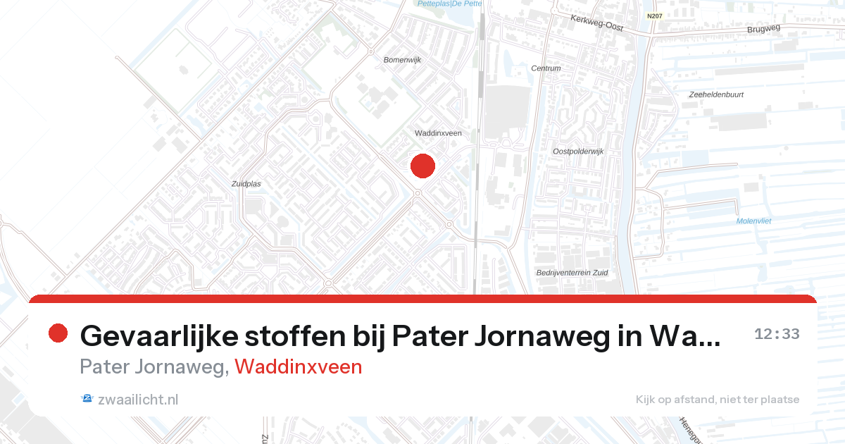 Gevaarlijke stoffen bij Pater Jornaweg in Waddinxveen — 30 mrt 2026