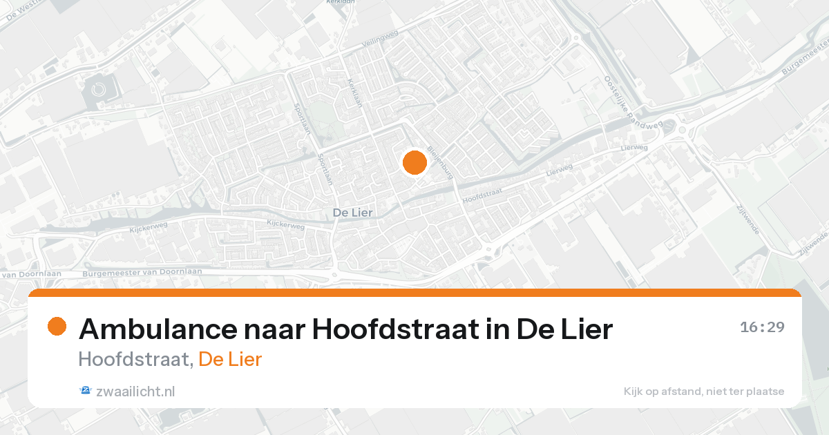 Ambulance naar Hoofdstraat in De Lier — 20 aug 2026