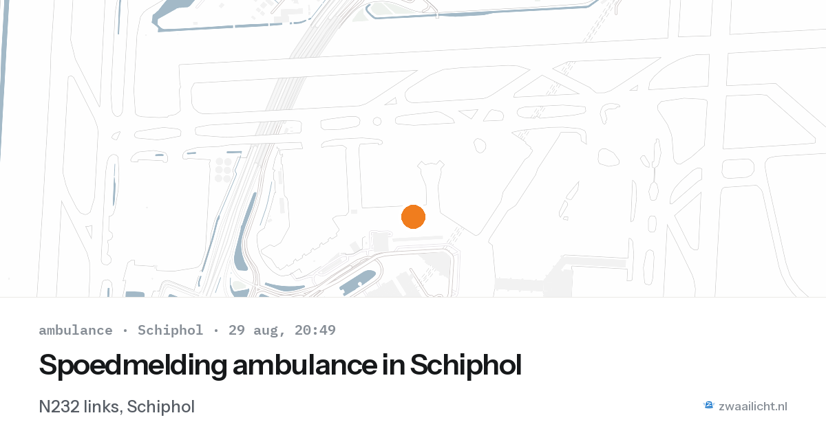 Spoedmelding ambulance in Schiphol — 29 aug 2026