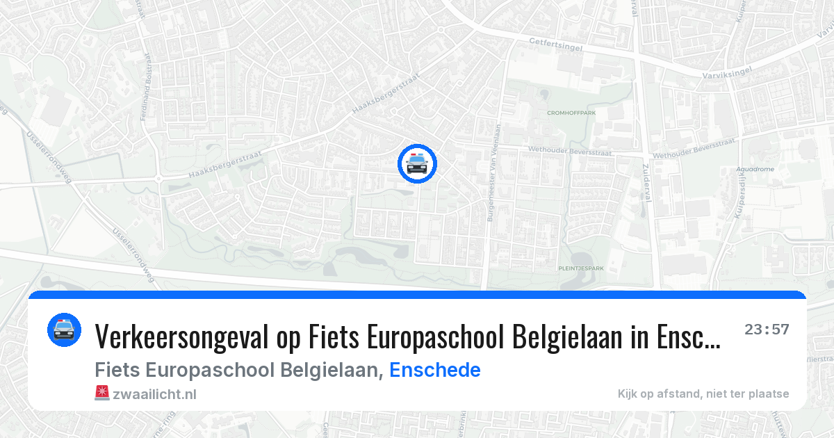 Verkeersongeval op Fiets Europaschool Belgielaan in Enschede — 18 apr 2026