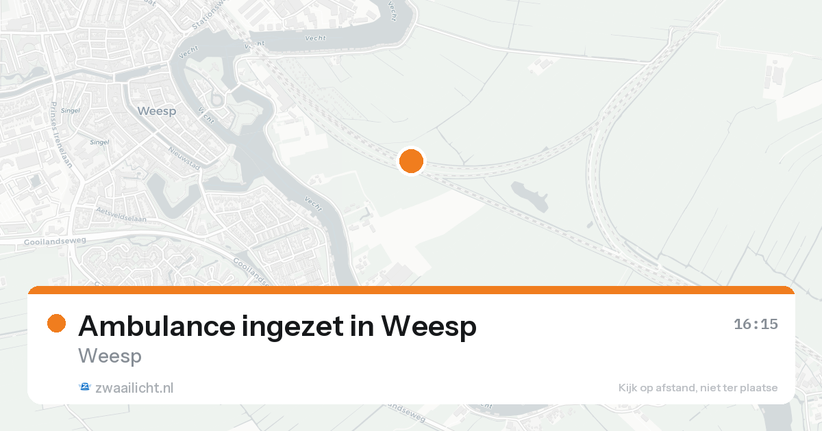 Ambulance ingezet in Weesp — 15 aug 2026