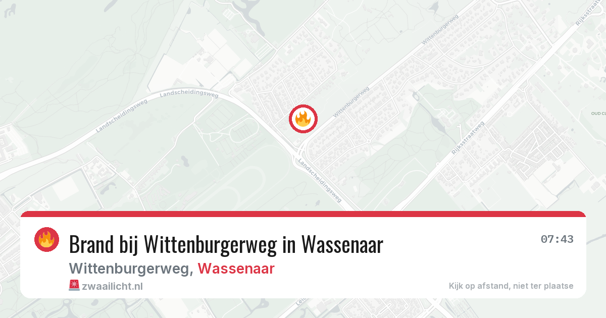 Brand bij Wittenburgerweg in Wassenaar — 28 jun 2026