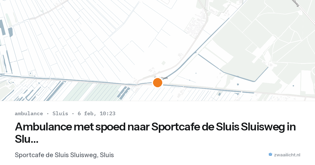 Ambulance met spoed naar Sportcafe de Sluis Sluisweg in Sluis — 6 feb 2026