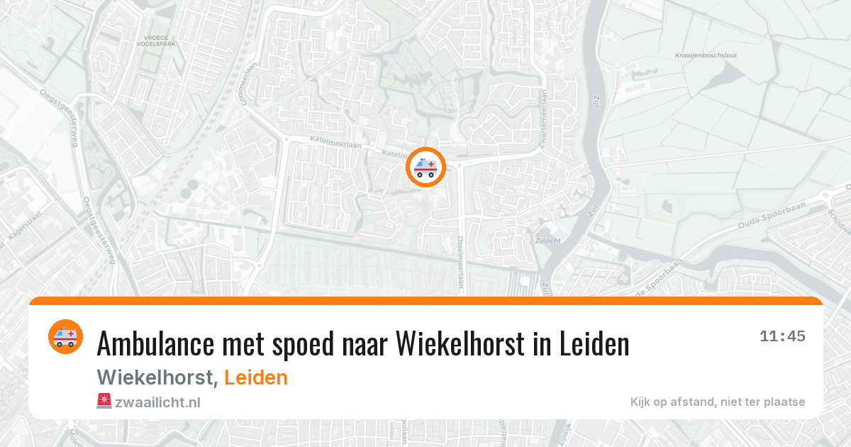 Ambulance met spoed naar Wiekelhorst in Leiden — 10 aug 2026