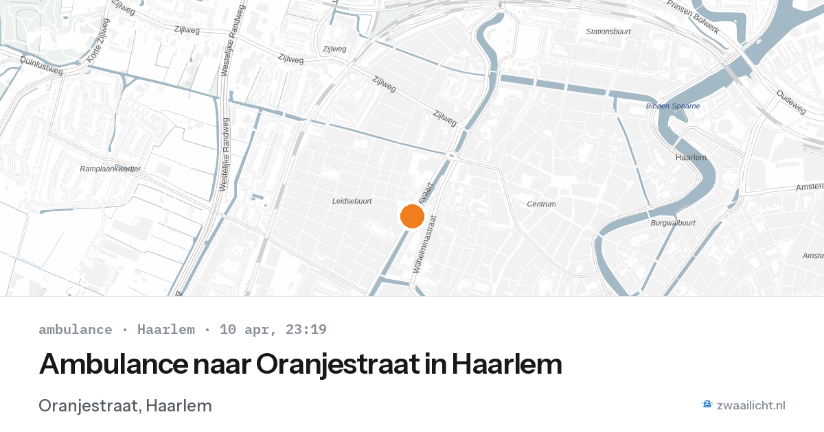 Ambulance naar Oranjestraat in Haarlem — 10 apr 2026