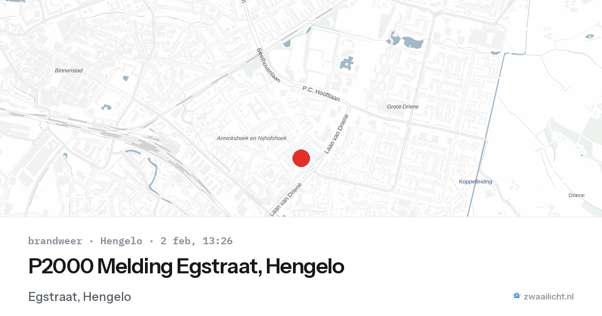 P2000 Melding Egstraat, Hengelo — 2 feb 2026