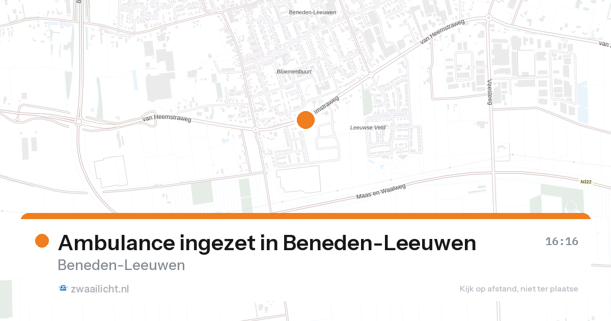 Ambulance ingezet in Beneden-Leeuwen — 26 aug 2026