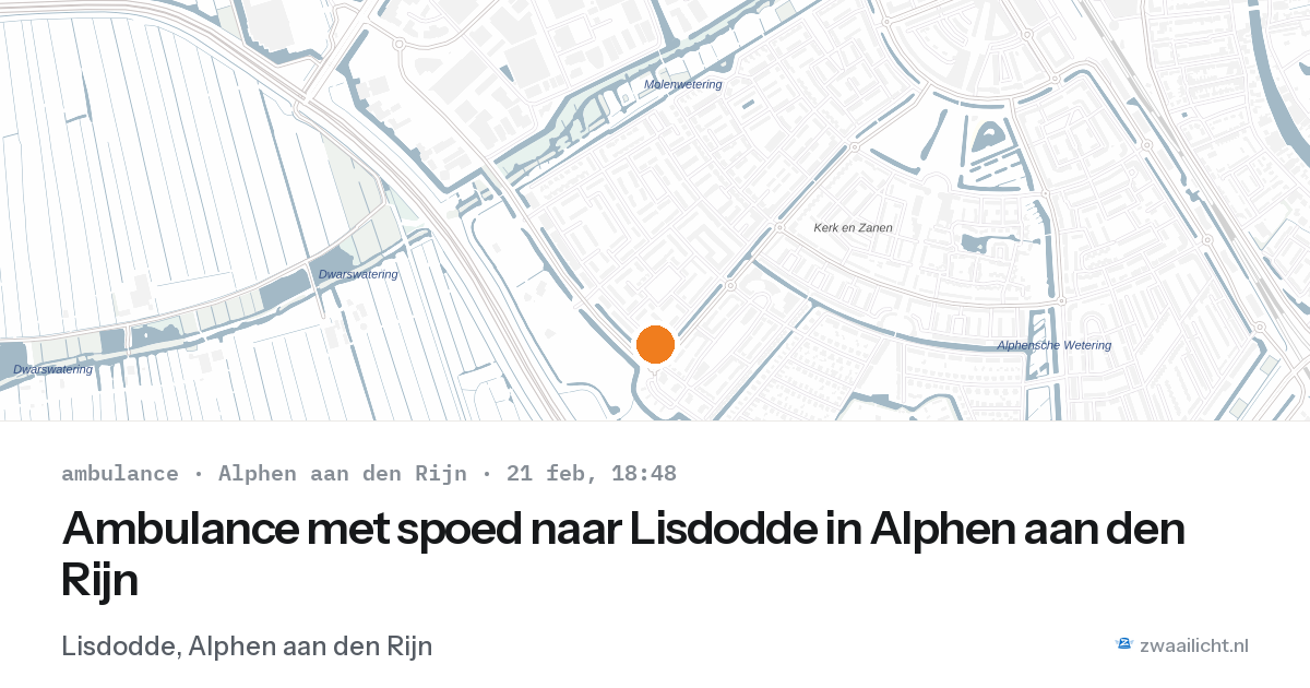 Ambulance met spoed naar Lisdodde in Alphen aan den Rijn — 21 feb 2026