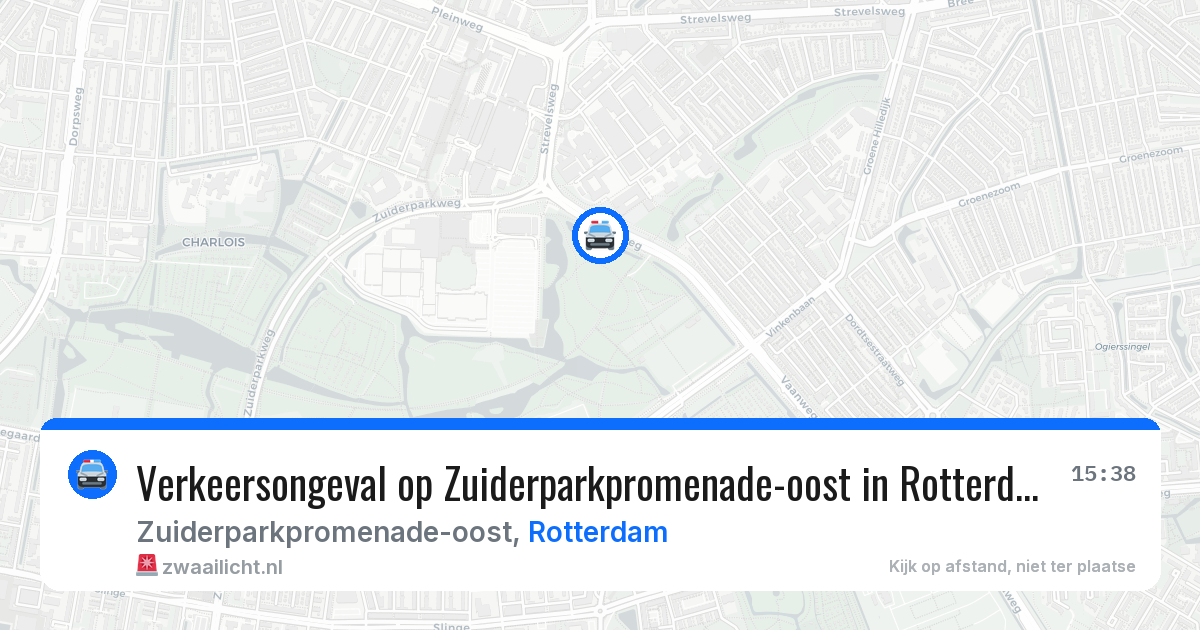 Verkeersongeval op Zuiderparkpromenade-oost in Rotterdam — 9 jun 2026