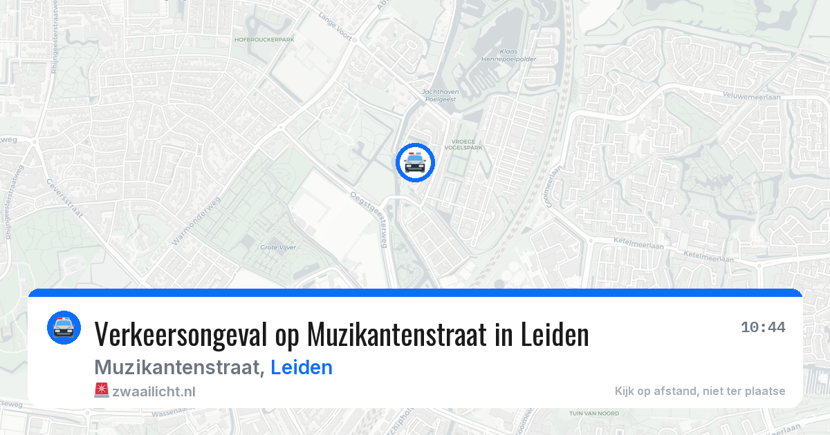 Verkeersongeval op Muzikantenstraat in Leiden — 27 mrt 2026