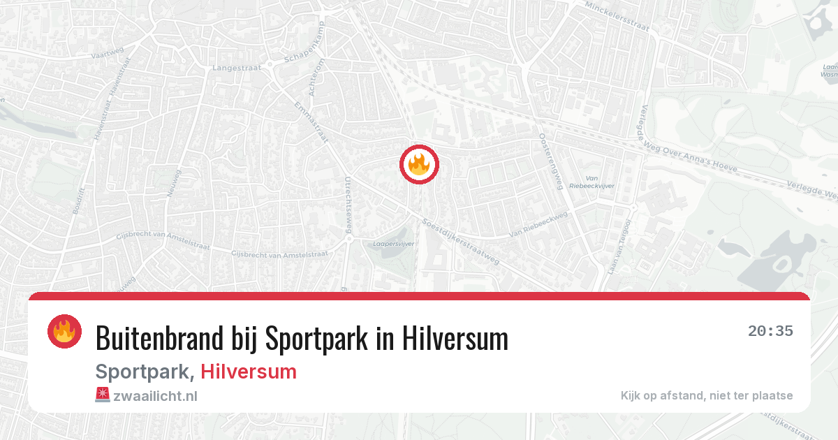 Buitenbrand bij Sportpark in Hilversum — 8 apr 2026