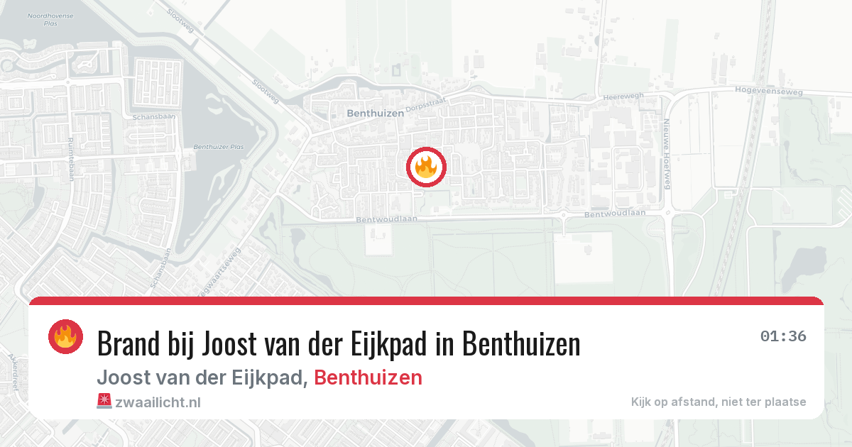 Brand bij Joost van der Eijkpad in Benthuizen — 29 jun 2026