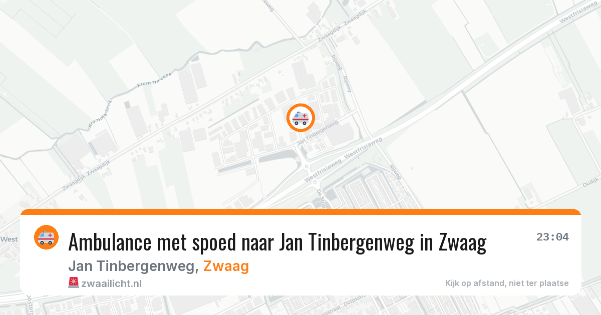 Ambulance met spoed naar Jan Tinbergenweg in Zwaag — 4 aug 2026