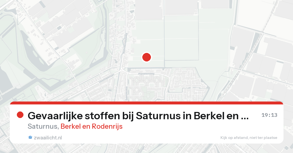 Gevaarlijke stoffen bij Saturnus in Berkel en Rodenrijs — 24 aug 2026