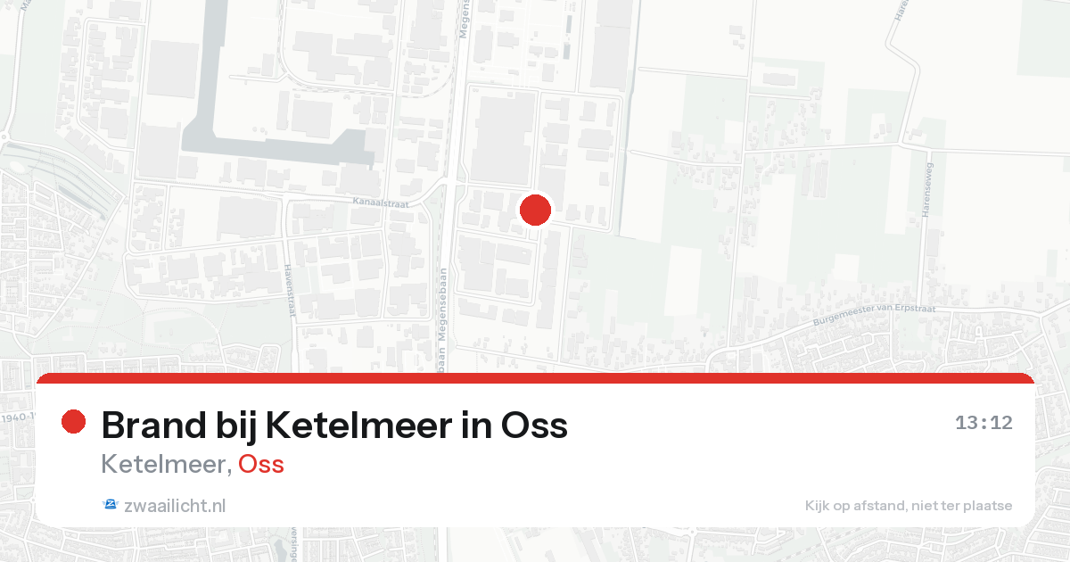 Brand bij Ketelmeer in Oss — 20 aug 2026