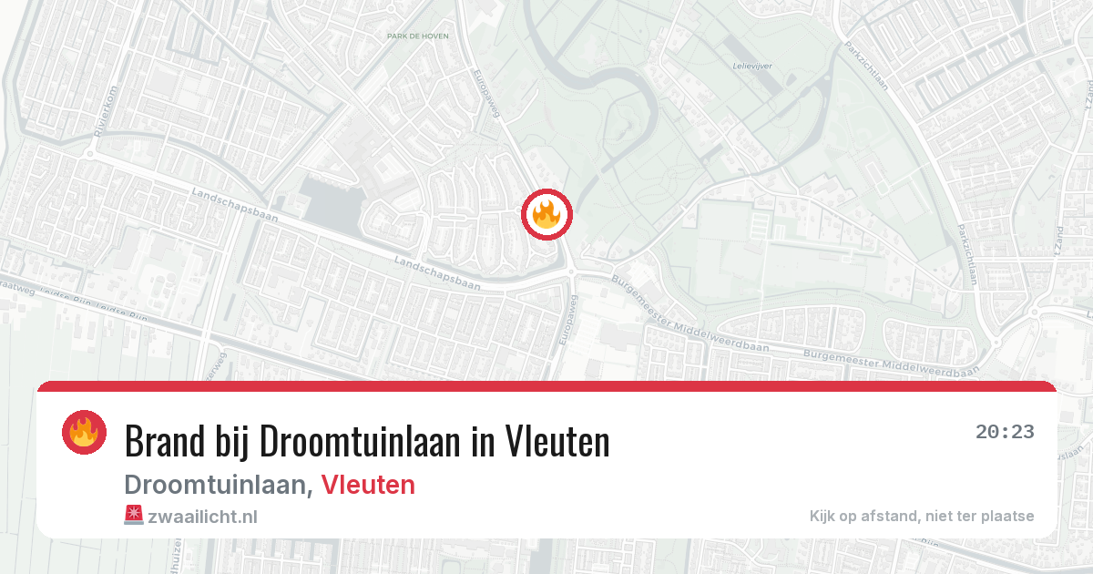 Brand bij Droomtuinlaan in Vleuten — 16 jul 2026