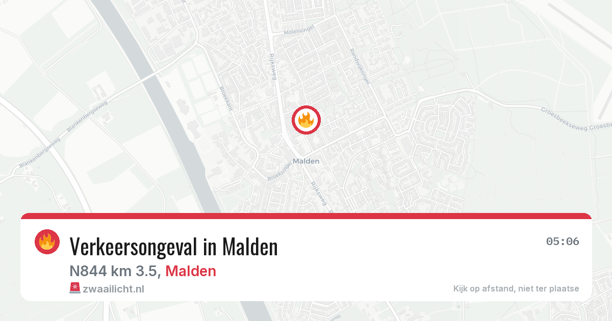 Verkeersongeval in Malden — 21 jun 2026